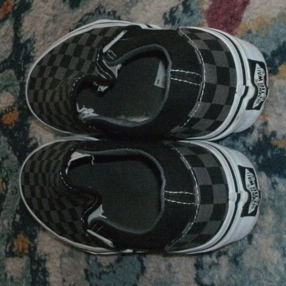 Vans Off The Wall Slip On Classic Checker Board Black & Gray Skate Sneakers ~ 3 - Picture 3 of 4